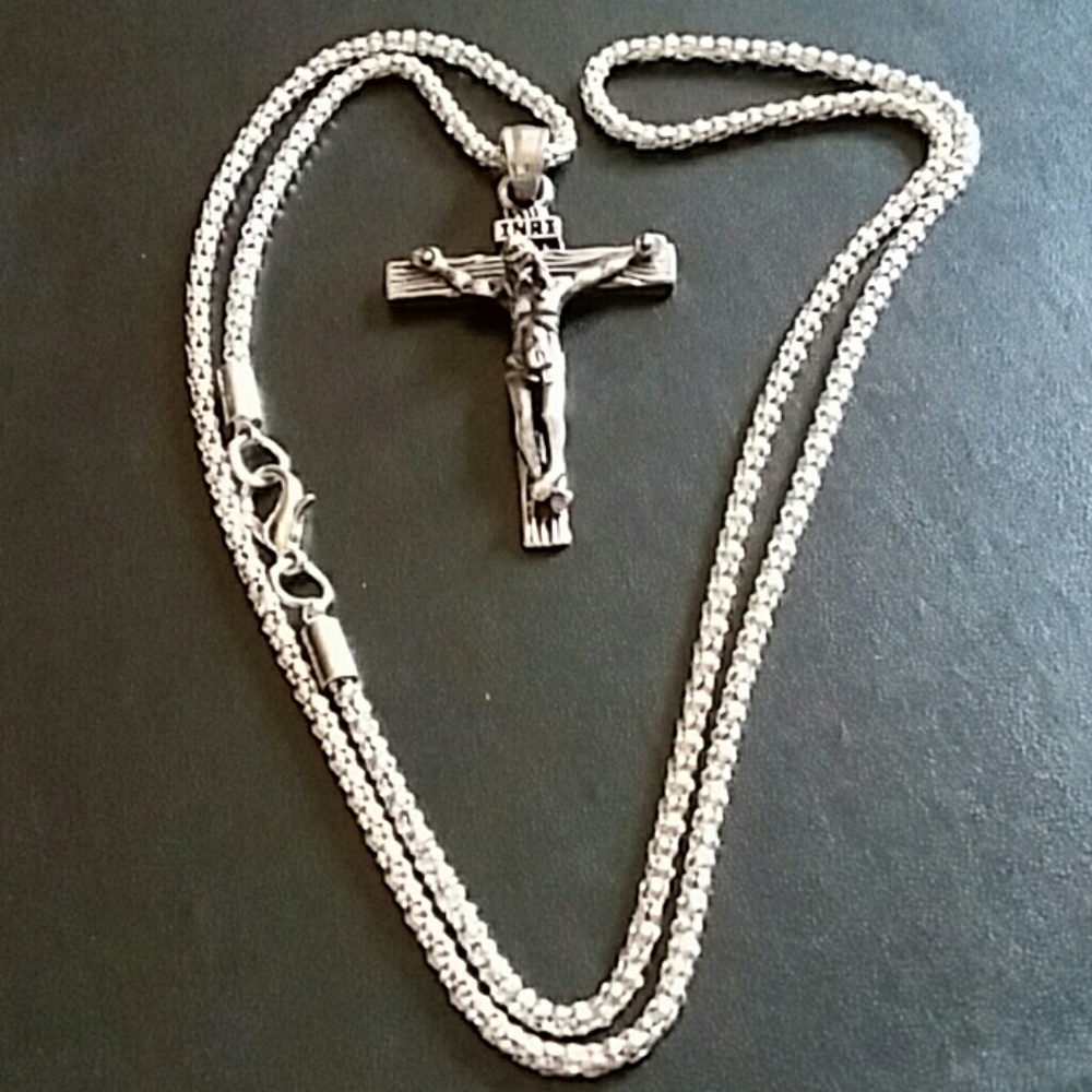 Men's Stainless Steel Crucifix Necklace